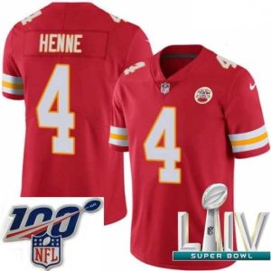 Exceptional 2020 Super Bowl LIV Nike Kansas City Chiefs #4 Chad Henne Red Team Color Admirable Vapor Untouchable Limited Player NFL Jersey