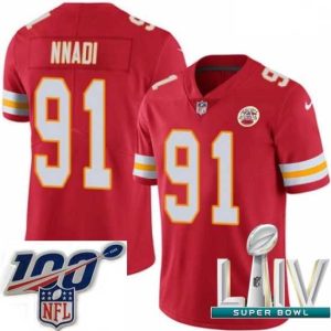 Exceptional 2020 Super Bowl LIV Nike Kansas City Chiefs #91 Derrick Nnadi Red Superior Team Color Vapor Untouchable Limited Player NFL Jersey