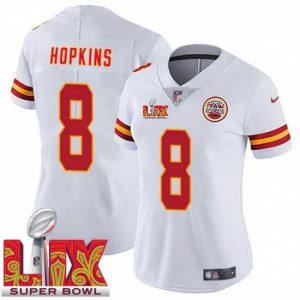 Exceptional Kansas City Chiefs DeAndre Hopkins #8 White 2024 2025 Super Bowl Stylish LIX F.U.S.E Stitched Jersey