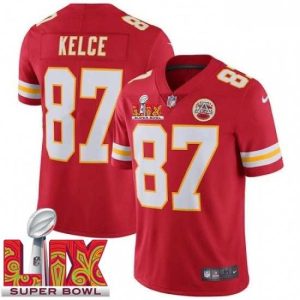 Exceptional Kansas Enchanting City Chiefs Travis Kelce #87 Red 2024 2025 Super Bowl LIX F.U.S.E Stitched Jersey