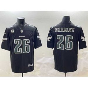 Exceptional Philadelphia Eagles 26 Saquon Barkley Black Fashion Glamorous With 3 Star C Patch Vapor Untouchable Limited Stitched Football Jersey