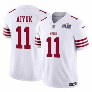 Exceptional San Francisco 49ers 11 Brandon Premium Aiyuk White 2023 F.U.S.E Vapor Limited Stitched Football 2024 Super Bowl LVIII Jersey