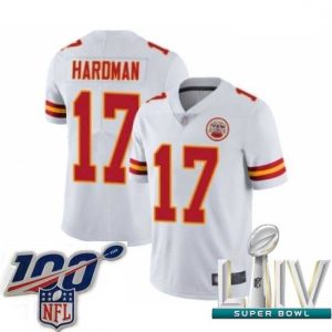 First rate 2020 Super Bowl LIV Kansas City Chiefs #17 Mecole Hardman White Vapor Untouchable Limited Player Elegant Football Jersey