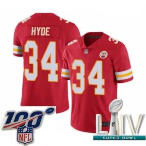 First rate 2020 Super Bowl LIV Kansas City Chiefs Superior #34 Carlos Hyde Red Team Color Vapor Untouchable Limited Player Football Jersey