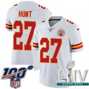 First rate 2020 Super Bowl LIV Nike Kansas City Striking Chiefs #27 Kareem Hunt White Vapor Untouchable Limited Player NFL Jersey