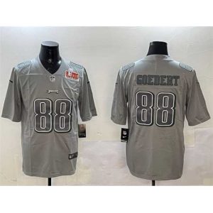 First rate Philadelphia Eagles 88 Dallas Goedert Grey Magnificent 2025 Super Bowl LIX Patch Atmosphere Fashion Vapor Untouchable Limited Stitched Football Jersey