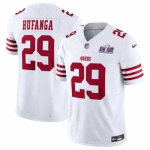 First rate San Francisco 49ers 29 Talanoa Hufanga White 2023 F.U.S.E With John Madden Patch High - quality Vapor Limited Stitched Football 2024 Super Bowl LVIII Jersey