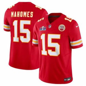 Gorgeous Kansas City Chiefs 15 Patrick Mahomes Red 2023 F.U.S.E Vapor Untouchable Limited Stitched 2024 Super Bowl LVIII Outstanding Jersey