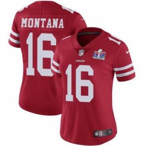 Gorgeous Nike San Francisco 49ers 16 Joe Montana Red Delightful NFL Vapor Untouchable Limited 2024 Super Bowl LVIII Jersey