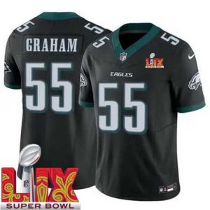 Gorgeous Philadelphia Eagles Brandon Graham #55 Black 2024 2025 Super Bowl LIX F.U.S.E Elegant Stitched NFL Jersey