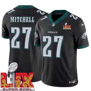 Gorgeous Philadelphia Eagles Quinyon Mitchell #27 Black 2024 2025 Super Bowl LIX F.U.S.E Refined Stitched NFL Jersey