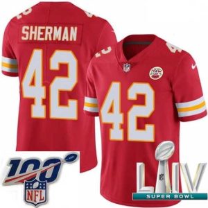 Magnificent 2020 Super Bowl LIV Nike Kansas City Chiefs #42 Anthony Sherman Red Team Color Vapor Untouchable Limited Player Premium NFL Jersey