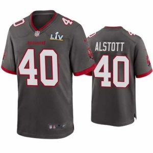 Magnificent Mike Alstott Buccaneers Pewter Super Bowl Lv Game Marvelous Jersey