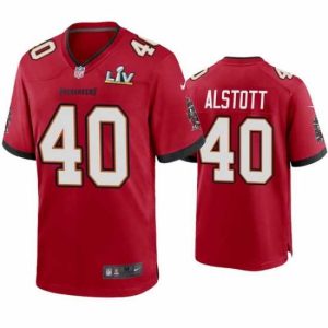 Magnificent Mike Alstott Buccaneers Red Glamorous Super Bowl Lv Game Jersey