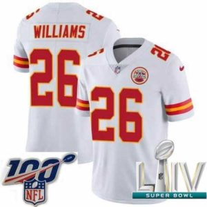 Outstanding 2020 Super Bowl LIV Nike Kansas City Chiefs #26 Damien Williams White Vapor Untouchable Limited Refined Player NFL Jersey
