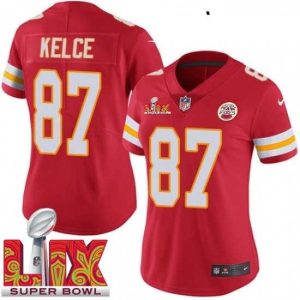 Outstanding Kansas City Chiefs Travis Kelce #87 Red 2024 2025 Premium Super Bowl LIX F.U.S.E Stitched Jersey
