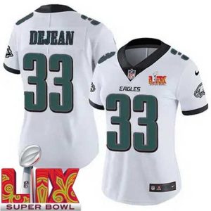 Outstanding Philadelphia Eagles Cooper DeJean #33 Elegant White 2024 2025 Super Bowl LIX F.U.S.E Stitched NFL Jersey