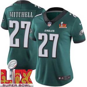 Outstanding Philadelphia Eagles Quinyon Mitchell #27 Premium - grade Green 2024 2025 Super Bowl LIX F.U.S.E Stitched NFL Jersey