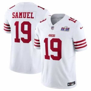 Outstanding San Francisco 49ers 19 Deebo Samuel Magnificent White Throwback 2023 F.U.S.E Vapor Untouchable Limited Stitched Football 2024 Super Bowl LVIII Jersey