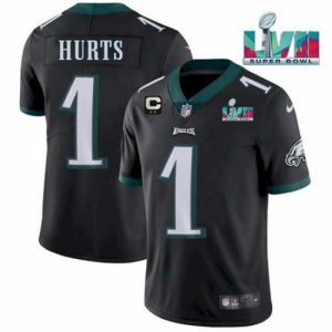 Outstanding Toddler Philadelphia Eagles 1 Premium - grade Jalen Hurts Black Super Bowl LVII Patch And 2 Star C Patch Vapor Untouchable Limited Stitched Jersey
