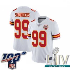 Premium 2020 Super Bowl LIV Kansas City Chiefs #99 Khalen Saunders White Vapor Untouchable Limited Player Football Jersey Marvelous