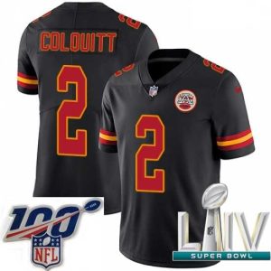 Premium 2020 Super Bowl LIV Nike Kansas Refined City Chiefs #2 Dustin Colquitt Limited Black Rush Vapor Untouchable NFL Jersey