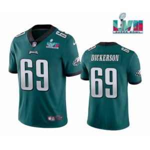 Premium Philadelphia Eagles 69 Landon Dickerson Green Super Bowl LVII Patch Vapor Untouchable Limited Exquisite Stitched Jersey