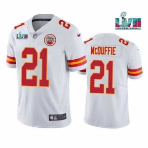 Premium Toddler Kansas City Chiefs Exquisite 21 Trent McDuffie White Super Bowl LVII Patch Vapor Untouchable Limited Stitched Jersey