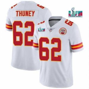 Premium Toddler Kansas City Chiefs 62 Joe Thuney White Top - notch Super Bowl LVII Patch Vapor Untouchable Limited Stitched Jersey