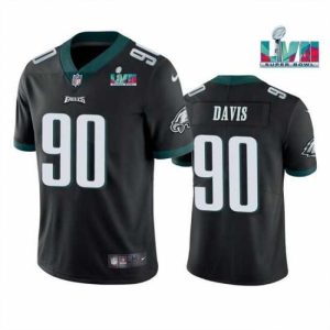 Premium Toddler Delightful Philadelphia Eagles 90 Jordan Davis Black Super Bowl LVII Vapor Untouchable Limited Stitched Jersey