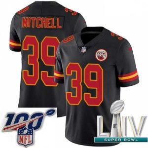 Splendid 2020 Super Bowl LIV Nike Kansas City Chiefs #39 Terrance Mitchell Limited Black Enchanting Rush Vapor Untouchable NFL Jersey