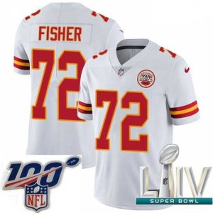Splendid 2020 Super Bowl LIV Nike Kansas City Chiefs #72 Eric Fisher Superior White Vapor Untouchable Limited Player NFL Jersey