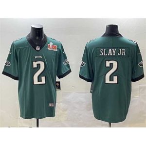 Splendid Philadelphia Eagles 2 Darius Slay Jr Green 2025 Phenomenal Super Bowl LIX Patch Vapor Untouchable Limited Stitched Football Jersey