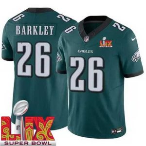 Splendid Philadelphia Eagles Saquon Barkley #26 Green 2024 2025 Super Bowl LIX F.U.S.E Stitched NFL Outstanding Jersey