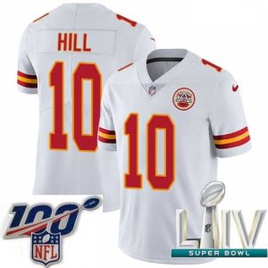 Stunning 2020 Super Superb Bowl LIV Nike Kansas City Chiefs #10 Tyreek Hill White Vapor Untouchable Limited Player NFL Jersey