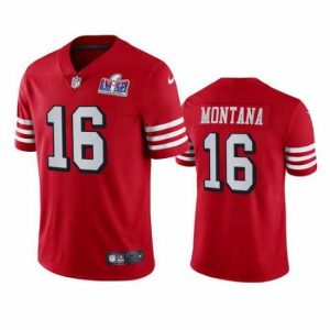 Stunning Captivating NFL San Francisco 49ers 16 Joe Montana Red Throwback Vapor Untouchable Limited Stitched 2024 Super Bowl LVIII Jersey
