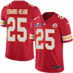 Stunning Prime Nike Kansas City Chiefs 25 Clyde Edwards Helaire Red Team Color Bound Stitched NFL Vapor Untouchable Limited 2024 Super Bowl LVIII Jersey