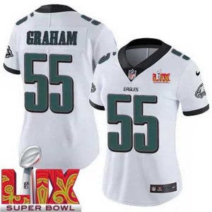 Stunning Philadelphia Eagles Brandon Graham #55 White 2024 2025 Super Bowl LIX F.U.S.E Stitched Notable NFL Jersey