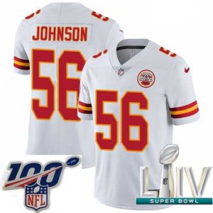 Superior 2020 Super Bowl LIV Nike Kansas City Chiefs #56 Derrick Johnson White Stylish Vapor Untouchable Limited Player NFL Jersey