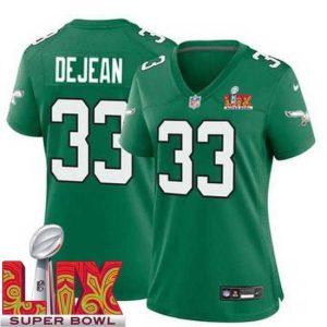 Superior Philadelphia Eagles Cooper DeJean #33 Kelly Unique Green 2024 2025 Super Bowl LIX F.U.S.E Stitched NFL Jersey
