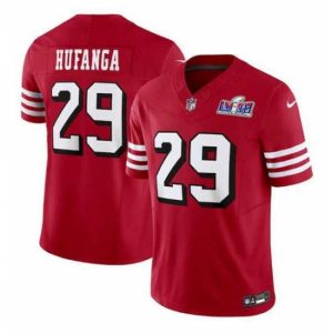 Superior San Francisco 49ers 29 Talanoa Hufanga New Terrific Red 2023 F.U.S.E Stitched Football 2024 Super Bowl LVIII Jersey