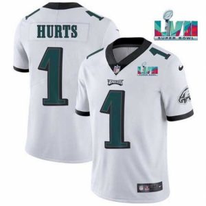Superior Toddler Philadelphia Eagles 1 Jalen Hurts Amazing White Super Bowl LVII Patch Vapor Untouchable Limited Stitched Jersey